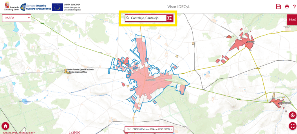 Mapa de municipios de Castilla y León