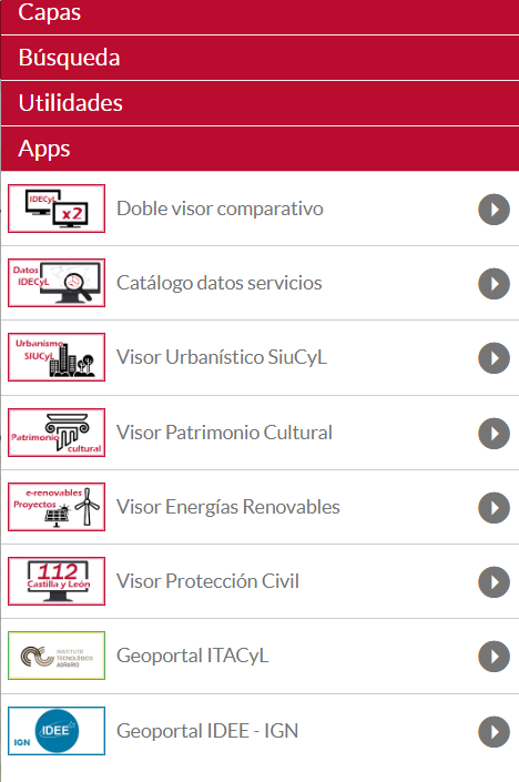 Apps relacionadas con el visor IDE Castilla y León